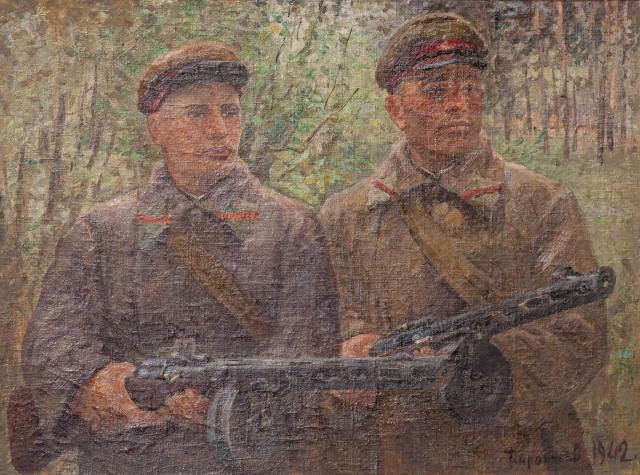 Баранчеев М.С. Лопеньковы. Отец и сын. 1942 Баранчеев М.С. Лопеньковы. Отец и сын. 1942